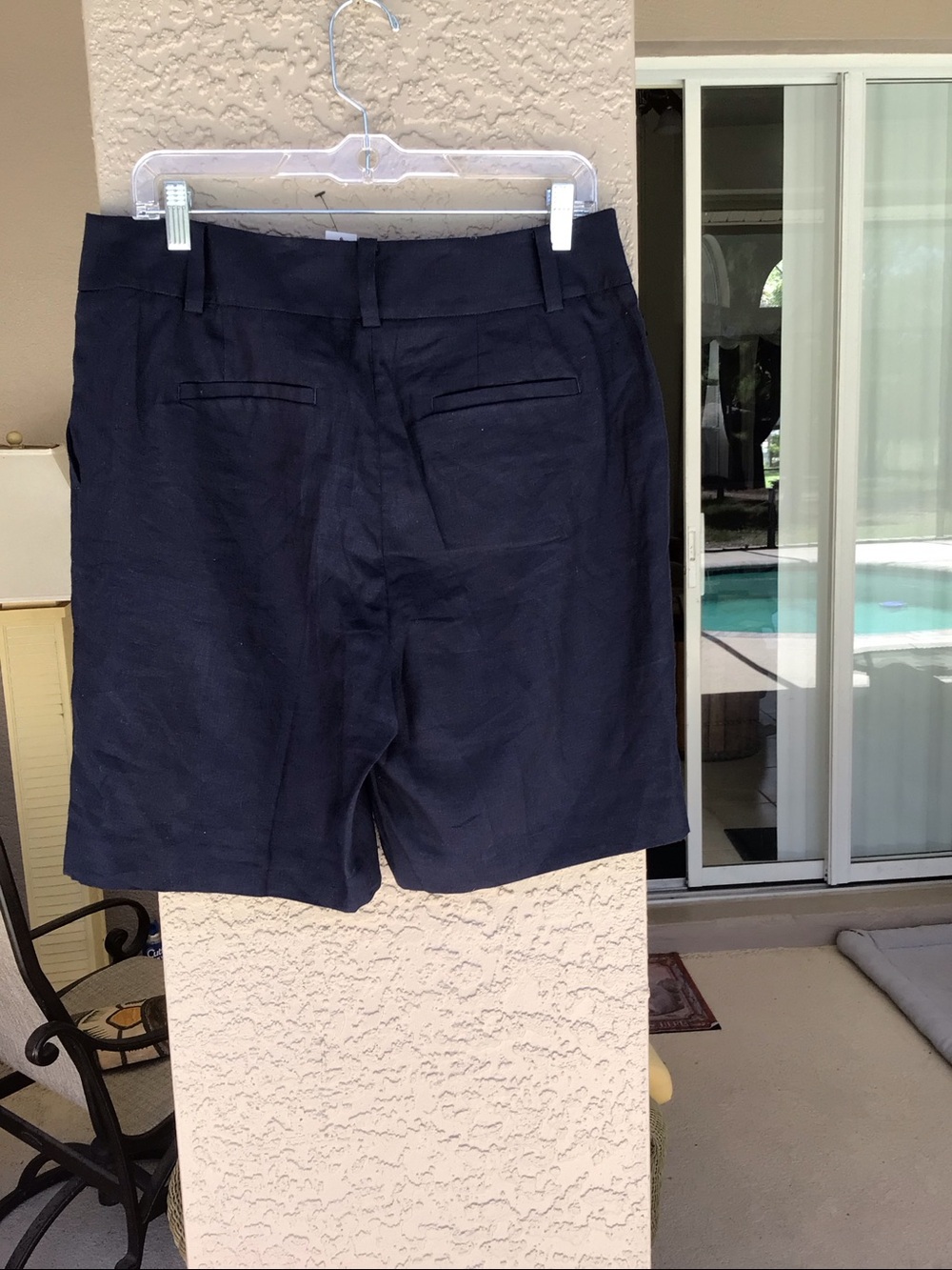 NWT Talbots navy blue linen pleated shorts - Picture 2 of 4